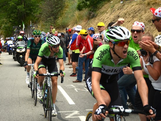 IMPONERTE I FJOR: Lars Petter Nordhaug gjetet sin kaptein opp ikoniske Alpe d’Huez under fjorårets Tour de France. Foto: procycling.no