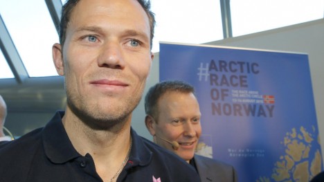 MED VISJONER: Rittambassadør Thor Hushovd og daglig leder Knut-Erik Dybdal går med store framtidsplaner for Arctic Race of Norway .