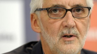 UCI's Brittish President Brian Cookson gives a press conference during the 2014 UCI Road World Championships in Ponferrada, on September 26, 2014.  AFP PHOTO/ MIGUEL RIOPA