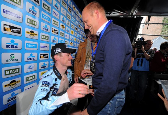 SEIERSGLIS: Det var ikke bare Nick Nuyens som var smørblid etter Flandern-triumfen for snaut fire år siden. Foto: Tim De Waele (©TDWSport.com)