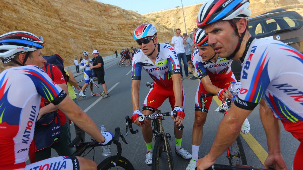 NÅDDE IKKE OPP: Alexander Kristoff og Katjusja lyktes ikke med å blande seg inn helt i teten onsdag. Foto: KIM LUDBROOK / Epa / NTB scanpix