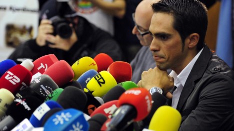 LANG PROSESS: Alberto Contador fikk to års utestengelse i februar 2012, halvannet år etter den positive dopingprøven fra Tour de France i 2010. Foto: JAVIER SORIANO / Afp / NTB scanpix