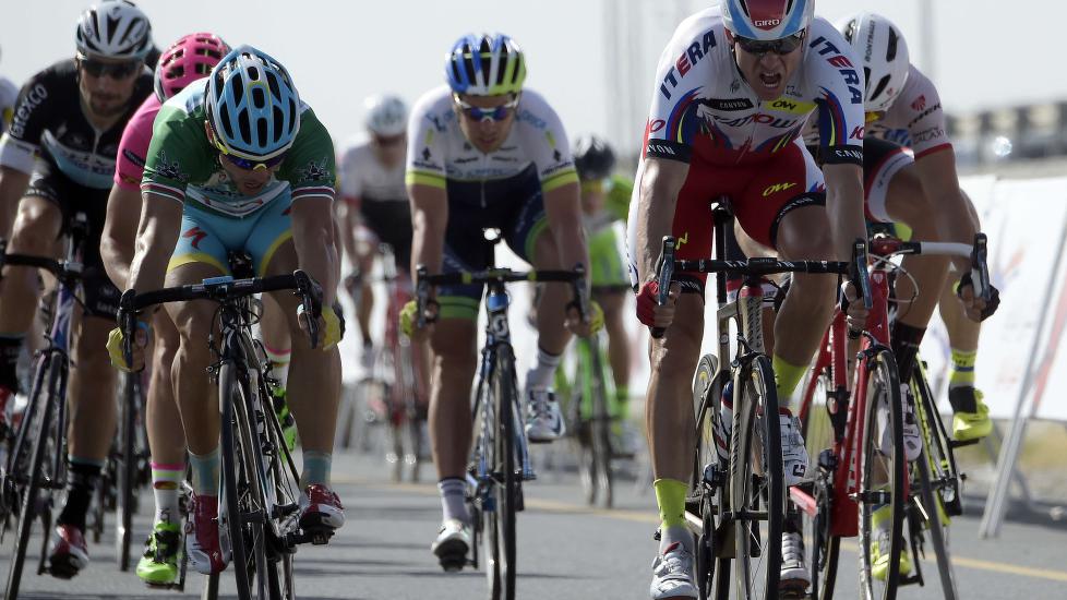 <b>STERK:</b> Alexander Kristoff hadde en god dag på sykkelen i Harelbeke, men maktet ikke å følge Geraint Thomas og Peter Sagan da de stakk. Heller ikke tredjeplassen var innenfor nordmannens rekkevidde. AFP PHOTO / LIONEL BONAVENTURE