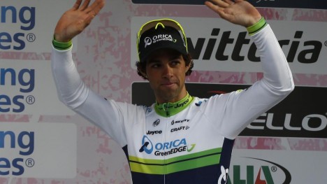 <b>OVERLEGEN:</b> Michael Matthews hadde tilsynelatende god kontroll på oppløpet i Bilbao. FOTO:  AFP PHOTO / VALERY HACHE