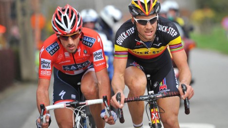 <strong>UTE</strong>: Klassikerkongene Fabian Cancellara og Tom Boonen har vært de soleklare sjefene i klassikerne de siste årene. Uten de to til start, er utgangspunktet foran rittet forandret. Foto: Tim de Waele (©TDWSport.com)