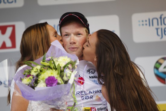 PRIKKETE: - Jeg er ingen klatregeit, sier Vegard Robinson Bugge. Men nå er han i klatretrøya. FOTO: Kristoffer Øverli Andersen, procycling.no