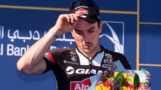 SJOKKERT: John Degenkolb skulle fredag sykle Frankfurt-rittet Rund um den Finanzplatz, men grunnet terrotrussel ble arrangementet avlyst. Den tyske sykkelstjernen som bor i Frankfurt reagerte med sjokk. (Foto: Tim de Waele).