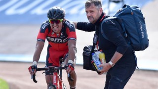 ANKLAGES FOR DOPING: Greg Van Avermaet ble nummer tre i Paris-Roubaix forrige helg. Om tre uker får han vite dommen i dopingsaken det belgiske sykkelforbundet har ilagt mot ham. Foto: Tim De Waele (©TDWSport.com).