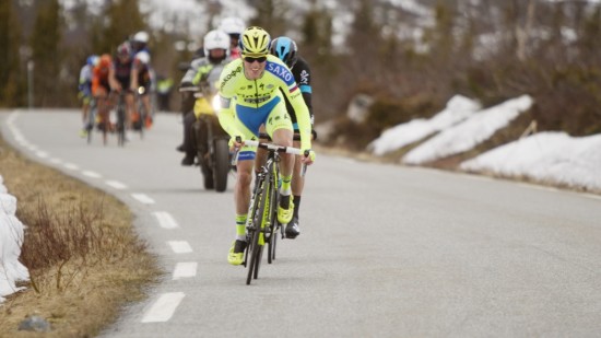 STERKEST: Da Jesper Hansen angrep i bakken og vant den tredje etappe, så over 300 000 på TV 2. Foto: Kristoffer Øverli Andersen (www.procycling.no)