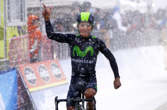 Cycling: 50th Tirreno - Adriatico 2015 / Stage 5 Arrival / QUINTANA Nairo (COL) Celebration Joie Vreugde / Esanatoglia - Terminillo 1675m (197Km)/ Stage Rit /(c) Tim De Waele