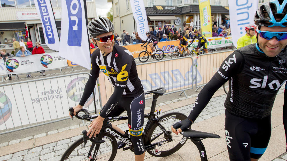 <b>BESTEMT:</b> Edvald Boasson Hagen har klemt til uten å nøle i de to massespurtene så langt i Critérium du Dauphiné. Det er positivt, synes treneren. Foto: Vegard Wivestad Grøtt / NTB scanpix