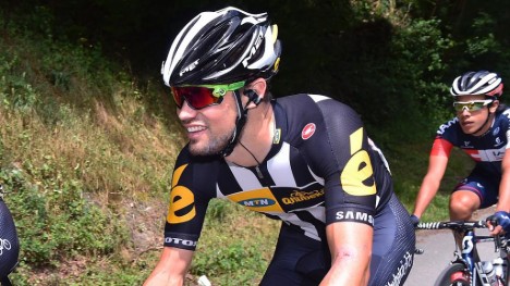 <b>VIKTIG:</b> Reinardt Janse Van Rensburg har vært svært viktig for Edvald Boasson Hagen i massespurtene i Critérium du Dauphiné. Nordmannen håper han får med seg 26-åringen også til Tour de France. Foto: TIm De Waele, TDWSport.com
