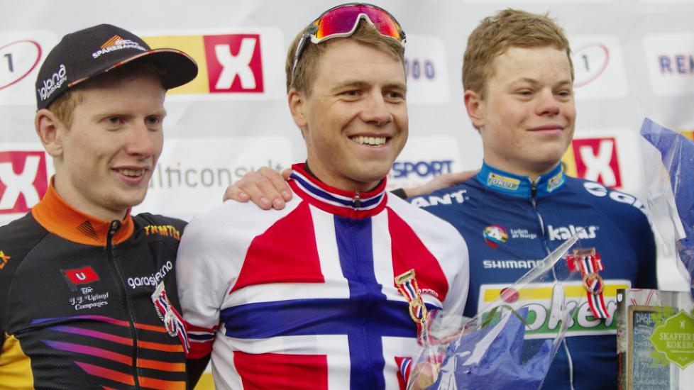 <b>VIKTIGE POENG:</b> Andreas Vangstad (fra venstre), Edvald Boasson Hagen og Truls Engen Korsæth har alle en avgjørende rolle i Norges kamp for å få seks ryttere til start i VM i Richmond. Foto: Kristoffer Øverli Andersen, www.procycling.no
