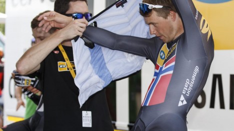 KAN OFRES: Tour de Frances andre etappe kan ende i en massespurt, men det er ikke gitt at Edvald Boasson Hagen blir MTN-lagets fremste spurter. Foto: Heiko Junge / NTB scanpix