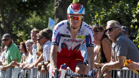 <b>IRRITERT:</b> Alexander Kristoff likte dårlig at arrangøren nøytraliserte deler av den tredje etappen i Tour de France. Foto: Heiko Junge / NTB scanpix