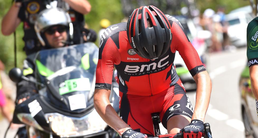 <b>TUNG DAG:</b> Tejay Van Garderen kom seg aldri til mål på den 17. etappen i årets Tour de France. Foto: Tim de Waele (©TDWSport.com)
