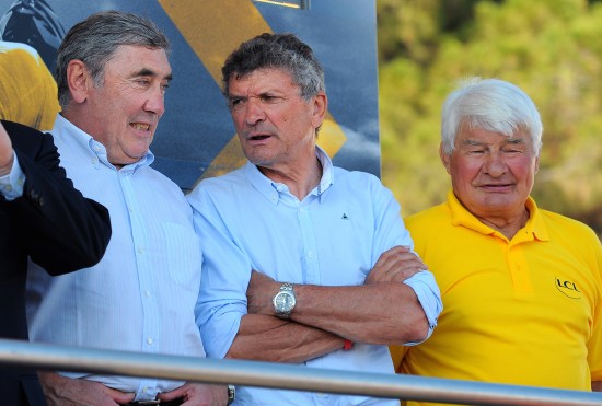 Cycling : 100th Tour de France 2013 / Stage 4 Eddy MERCKX (Bel)/ Bernard Thevenet (Fra)/ Raymond POULIDOR (Fra)/ Nice - Nice (25 Km)/ Team Time Trial Contre la Montre Equipes Ploegentijdrit TTT / Ronde van Frankrijk TDF / Rite Etape (c)Tim De Waele