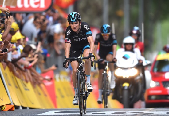 ANKOMST: Geraint Thomas var lite blid etter å ha tapt 38 sekunder i sammendraget på Warren Barguils skjødesløse sykling. FOTO: ©Tim De Waele/TDWSPORT.COM