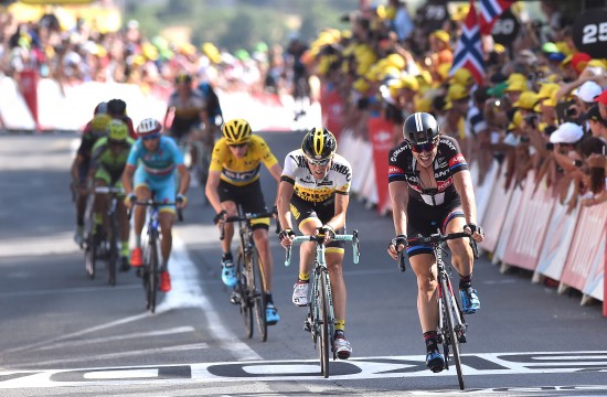 Cycling: 102nd Tour de France / Stage 13 Arrival/ DEGENKOLB John (Ger)/ MARTENS Paul (Ger)/ FROOME Christopher (Gbr) Yellow Leader Jersey/ Muret - Rodez (198.5Km)/ Ronde van Frankrijk TDF / Etape Rit /  ©Tim De Waele