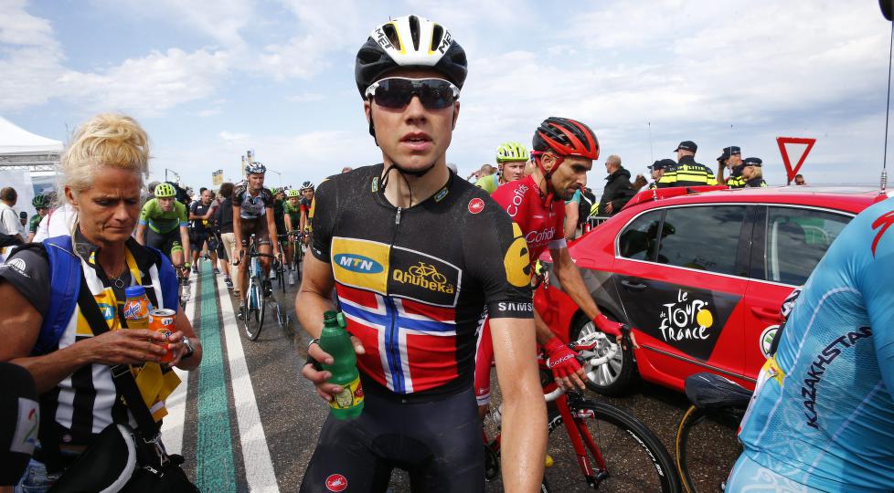 NUMMER TO: Edvald Boasson Hagen ble nummer to på den fjerde etappen av Post Danmark rundt. Her fra årets Tour de France. Foto: Heiko Junge / NTB scanpix
