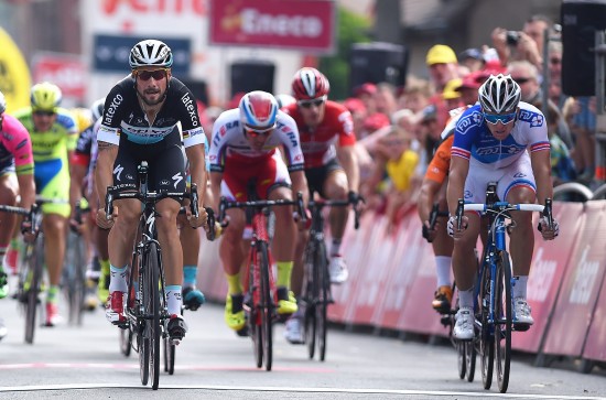 Cycling : 11th Eneco Tour 2015 / Stage 3 Arrival /Sprint/ Tom BOONEN (Bel) / Arnaud DEMARE (Fra) / Beveren - Ardooie (179,1Km)/ Rit Etape /(c)Tim De Waele