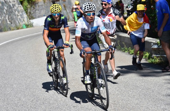 Cycling: 102nd Tour de France / Stage 20   QUINTANA Nairo (COL) White Young Jersey / VALVERDE Alejandro (ESP)/  Modane Valfrejus - Alpe D'Huez 1850m (110,5km)/  Ronde van Frankrijk TDF / Etape Rit /©Tim De Waele