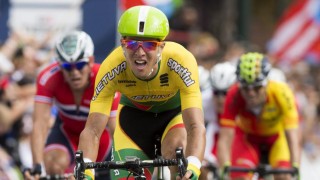 <b id="ext-gen1011">BRONSE:</b> Ramunas Navardauskas spurtslo Alexander Kristoff i kampen om tredjeplassen i årets VM. Foto: SHAWN THEW (Scanpix/Epa)