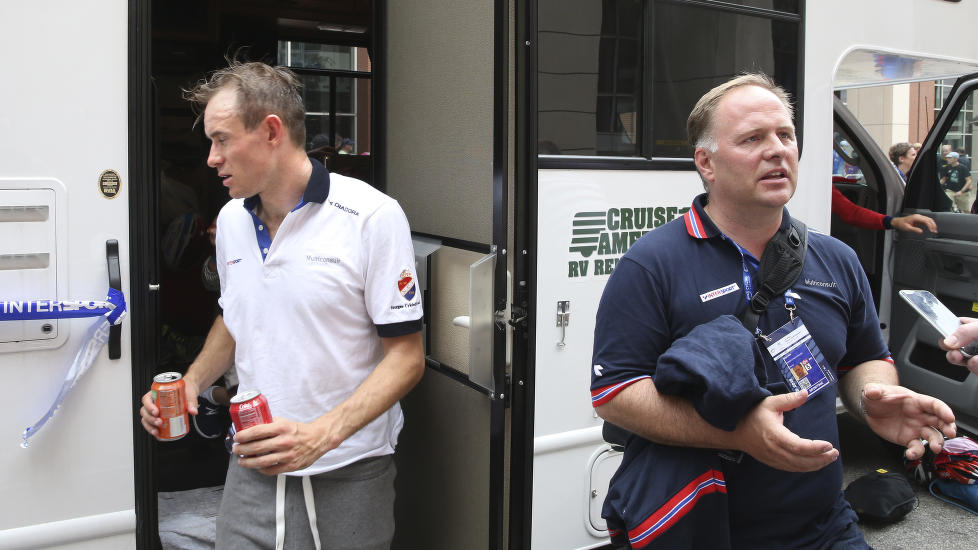 LYS FREMTID: Stein Ørn tror Kristoff har mange suksessfulle sesonger på sykkelsetet foran seg. Her er begge avbildet VM i Richmond Foto: Terje Pedersen / NTB scanpix
