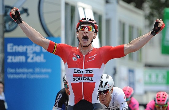 VINNERBRØLET: André Greipel har fått god trening i jubelteknikk denne sommeren. Får han mulighet til å vise kunstene i VM? Foto: Tim De Waele (©TDWSport.com)