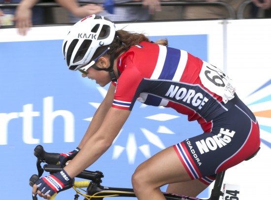 FEMTEPLASS: Susanne Andersen syklet innn til en sterk femte plass på juniordamenes VM-fellesstart i Richmond. Foto: Terje Pedersen / NTB scanpix