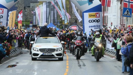 VM-ETAPPEN: De siste to årene har Tour des Fjords rullet i gang på Bryggen i Bergen. I 2016 vil byen målgang der VM-løypen skal tas i bruk for første gang. Brendan Donnelly/Demotix/Corbis