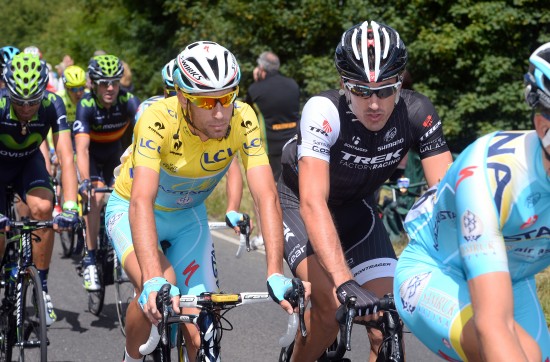 Cycling: 101th Tour de France / Stage 3 NIBALI Vincenzo (ITA) Yellow Leader Jersey / CANCELLARA Fabian (SUI)/ Cambridge - London (155Km)/ Ronde van Frankrijk TDF Etape Rit (c) Tim De Waele