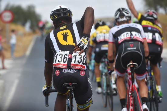 AFRIKANSK VISJON: MTN-Qhubeka bytter navn til Dimension Data, men akter å fortsette med å utvikle afrikanske syklister, som for eksempel Songezo Jim. Foto: Tim de Waele (©TDWSport.com)