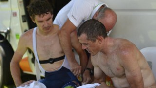 <b>GIKK I BAKKEN:</b> Simon Gerrans sto over fjorårets Tour Down Under med kragebeinsbrudd. I natt gikk Orica-kapteinen ned for telling igjen. FOTO: David Mariuz, AFP/Scanpix