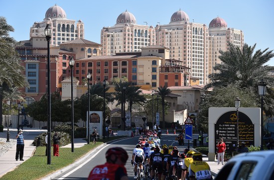Cycling: 15th Tour of Qatar 2016 / Stage 2 Illustration Illustratie / Peleton Peloton / The Pearl / Doha City Ville Stad / Landscape Paysage Landschap / Qatar University - Qatar University (145,5km)/ Test Event Doha Road World Championship 2016 / Etape Rit Ronde/(c) Tim De Waele