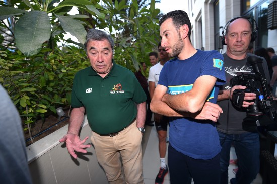 Cycling: 7th Tour of Oman 2016 / Press Conference Vincenzo NIBALI (Ita)/ Eddy MERCKX (Bel) Race Organiser / Conference de Presse Persconferentie / Tour Ronde / Etape Rit / © Tim De Waele