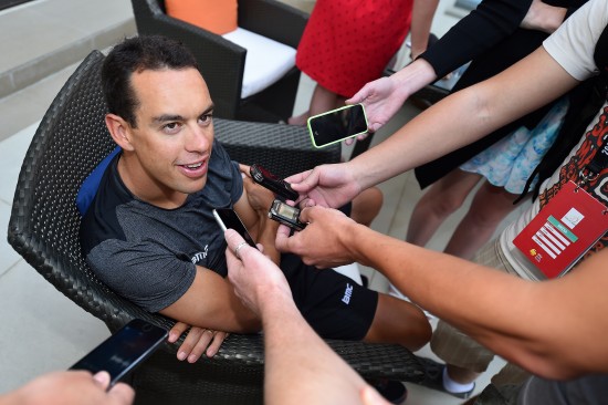 Cycling: 7th Tour of Oman 2016 / Press Conference Richie PORTE (Aus)/ Illustration Illustratie Journalists Press Pers Media / Conference de Presse Persconferentie / Tour Ronde / Etape Rit / © Tim De Waele