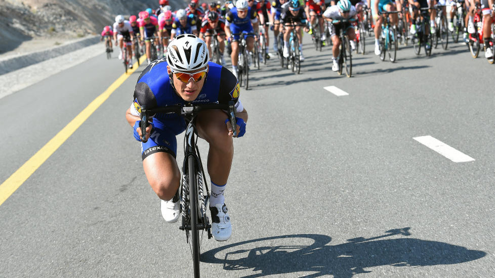 INGEN GOD DAG: Marcel Kittel jaktet årets andre etappeseier i Dubai, men endte opp med å bli hindret av en massevelt. FOTO: Tim De Waele/TDWSPORT.COM