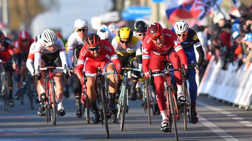 BEST I SPURTEN: Men Alexander Kristoff var ikke best i rittet. Jasper Stuyven var nemlig utilnærmlig i søndagens Kuurne-Brussel-Kuurne. Foto: Tim de Waele (©TDWSport.com)