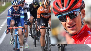 TRAGISK: I E3 Harelbeke på fredag var Antoine Demoitié i brudd. Søndagens Gent-Wevelgem endte dessverre på mest mulig tragisk vis. Sven Erik Bystrøm (innfelt) synes det er skremmende å tenke på at han satt i samme felt med belgieren på søndag. Begge foto: Tim de Waele (TDWSport.com)