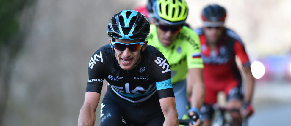 I SUPERFORM: Sergio Henao klatret best av samtlige under Baskerland rundt. Han får ikke starte La Flèche Wallonne fordi UCIs antidopingstiftelse har åpnet etterforskning etter funn av unormale blodverdier i hans bilogiske pass. FOTO: Tim De Waele/TDWSPORT.COM