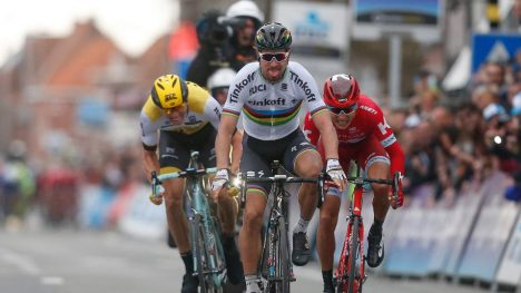 VANT: Peter Sagan vant den første etappen av Tour of California. Her fra årets Gent-Wevelgem. Foto: LAURENT DUBRULE (Scanpix/Epa)