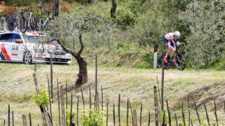 I FORM:  Vegard Stake Laengen levete en ny sterk etappe i Giro d'Italia onsdag. Her avbildet under tempoetappen søndag. Foto: LUK BENIES / Afp / NTB scanpix