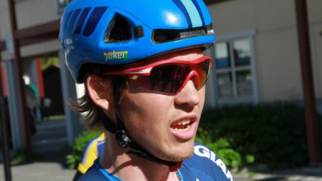 STORTALENT: 20 år gamle Kristoffer Halvorsen tuktet nesten Alexander Kristoff i kampen om NM-sølv, men var storfornøyd med bronse. Foto: Jarle Fredagsvik (www.procycling.no)
