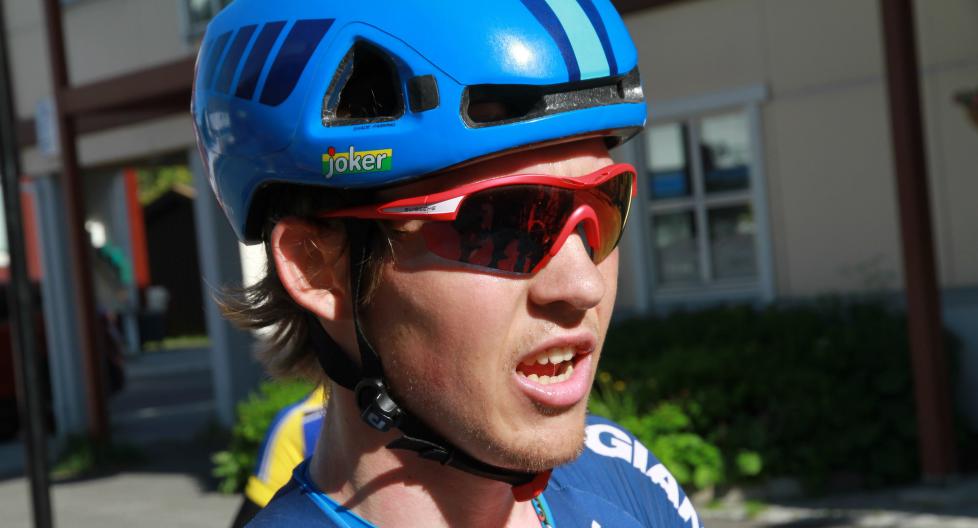 STORTALENT: 20 år gamle Kristoffer Halvorsen tuktet nesten Alexander Kristoff i kampen om NM-sølv, men var storfornøyd med bronse. Foto: Jarle Fredagsvik (www.procycling.no)