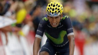 IKKE PÅ TOPP: Nairo Quintana har ikke vært på sitt beste i årets Tour de France, men sier seg likevel fornøyd. Foto: YOAN VALAT (Scanpix/Epa)