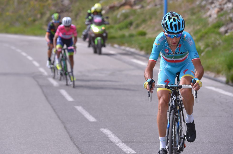 Cycling: 99th Tour of Italy 2016 / Stage 20 Vincenzo NIBALI (ITA)/ Johan Esteban CHAVES RUBIO (COL) Pink Leader Jersey / Guillestre - Sant'Anna di Vinadio 2015m (134km)/ Giro / © Tim De Waele