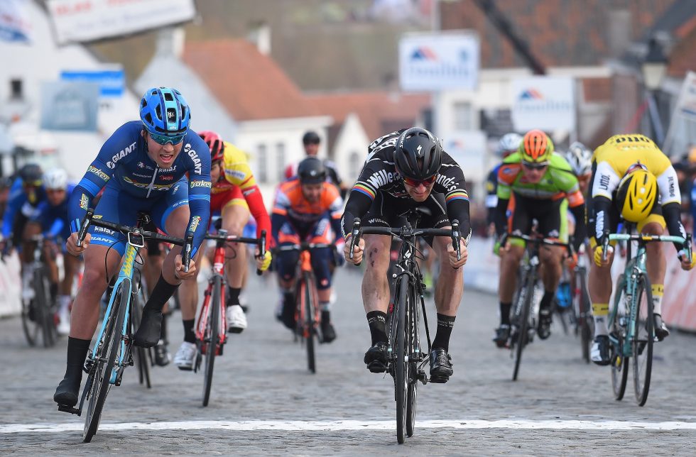Cycling: 71st Nokere Koerse - Danilith Classic 2016 Arrival / Sprint/ DUPONT Timothy (Bel) / HALVORSEN Kristoffer / Deinze - Nokere (199,5Km)/ Danilith Classic /(c) Tim De Waele