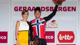 MER JUBEL?: Boasson Hagen feirer etappeseieren i Eneco Tour. Neste sesong jakter han flere triumfer. AFP PHOTO / Belga / KRISTOF VAN ACCOM