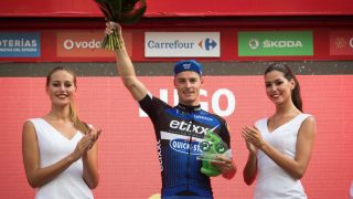 GIR SEG: Gianni Meersman tok to etappeseirer under Spania rundt i 2016. Nå har legene gjort skremmende funn. 31-åringen stanser toppidrettssatsingen på dagen. FOTO: AFP PHOTO / JAIME REINA